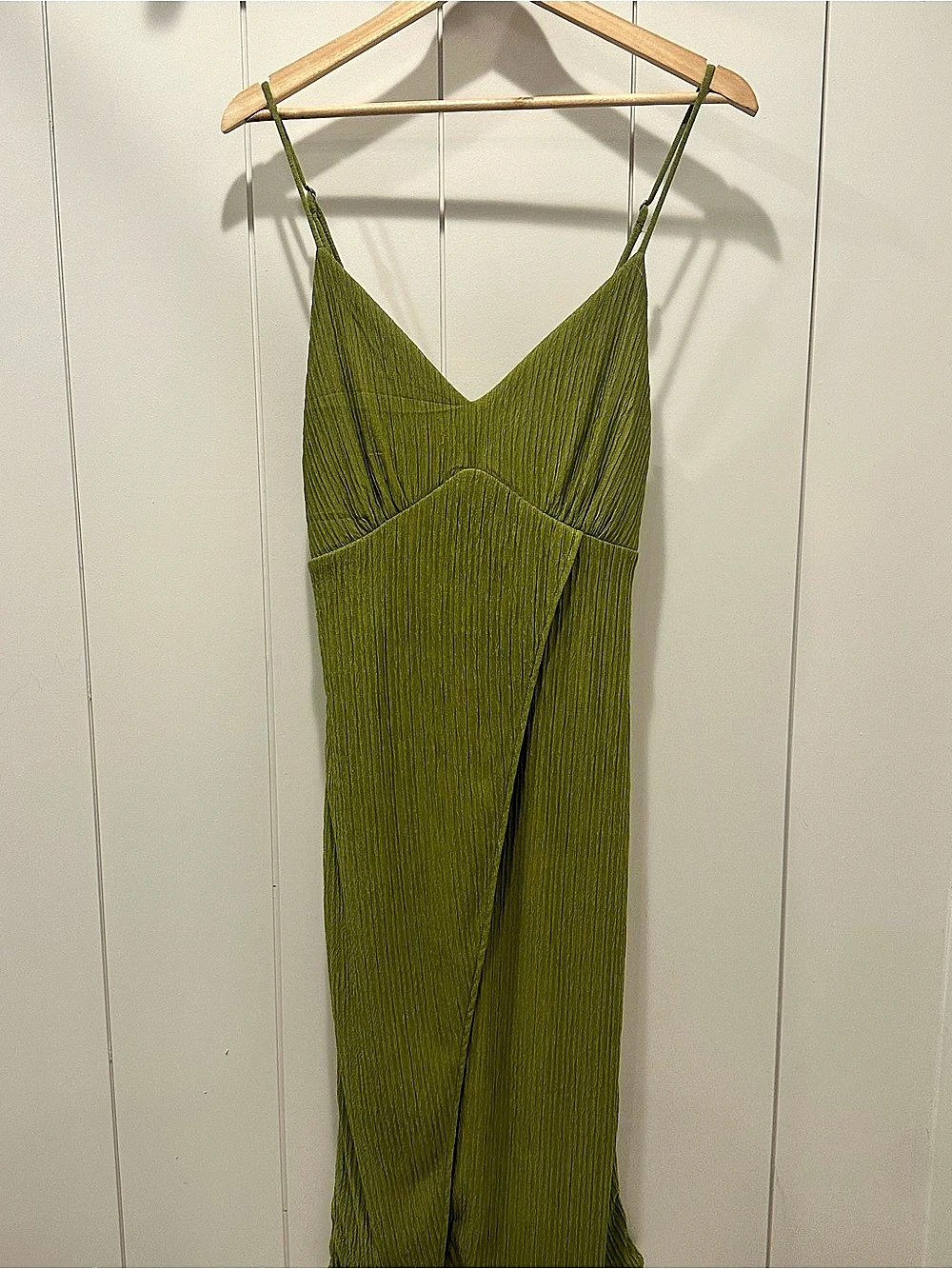 Lulus Olive Green Tie-Back Midi Dress Size Medium